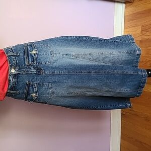 AC 3998 Denim A-Line Midi Skirt - Size 8